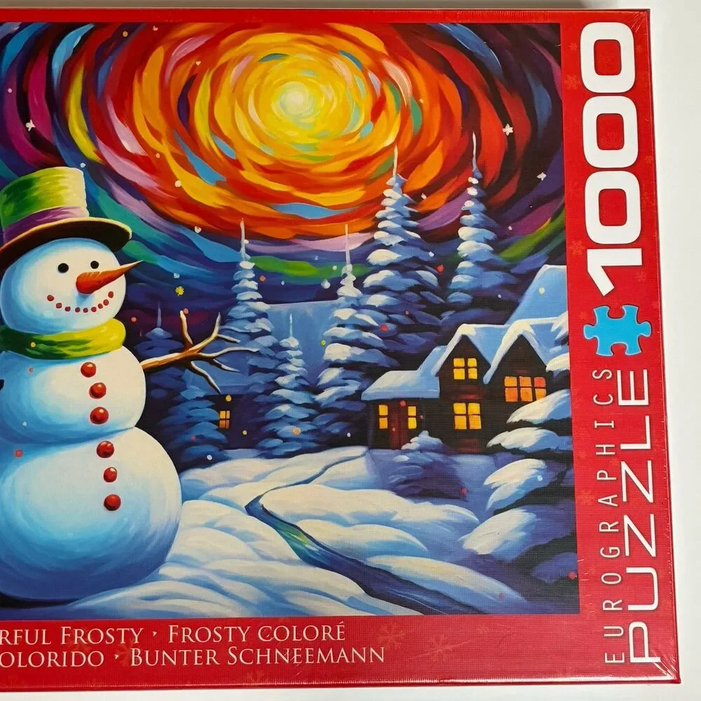 Eurographics Colorful Frosty 1000 Piece Puzzle Ray Heere Snowman NEW SEALED